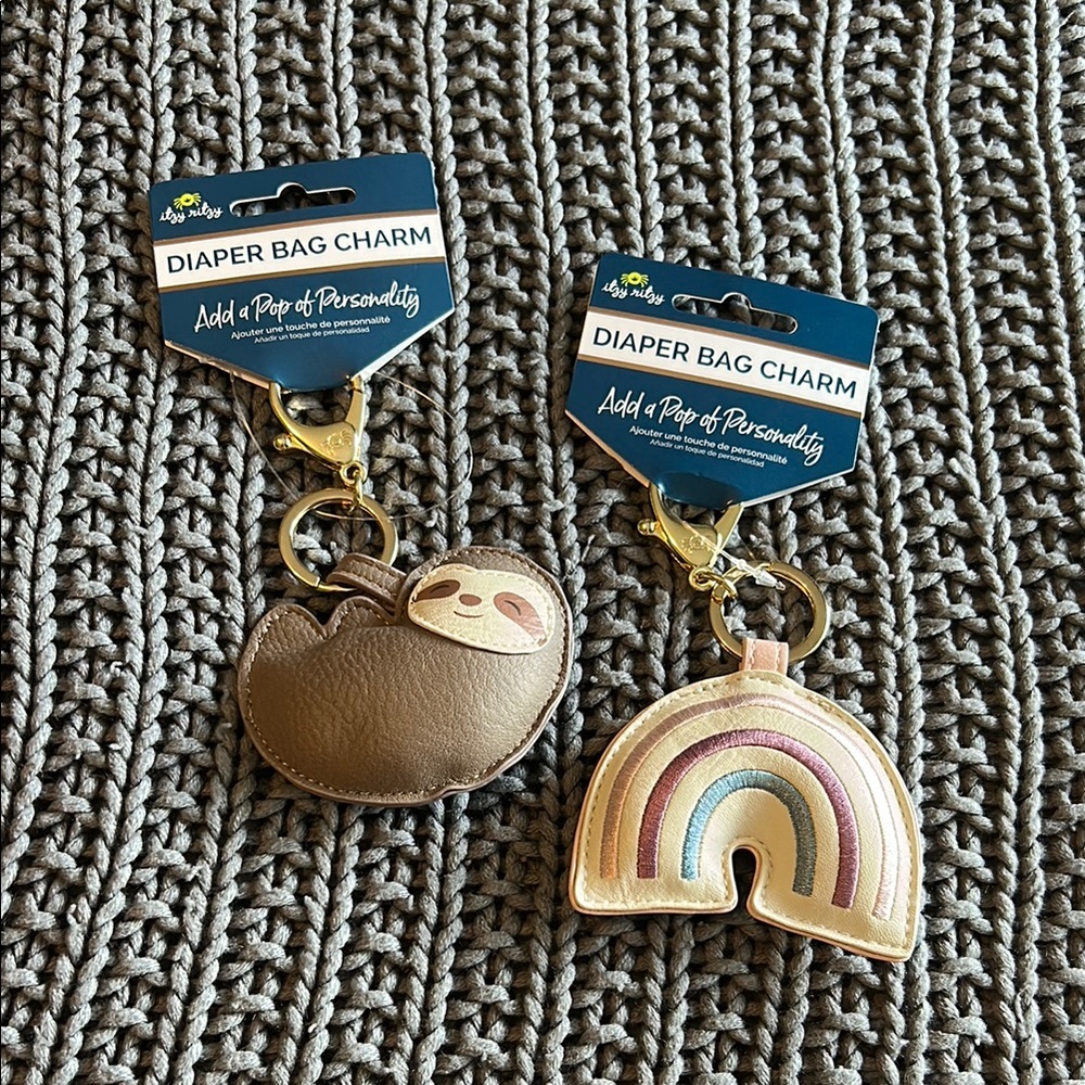 Sloth and Rainbow Diaper Bag Charms Set - NWT